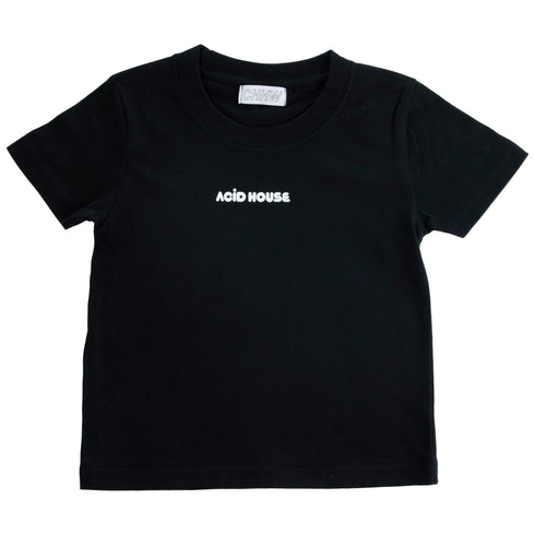 【COME HELL HIGH WATER】acid house  KIDS TEE -black-
